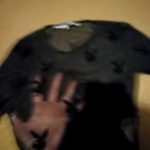 Misguided Playboy bunny sheer black bodysuit size 4